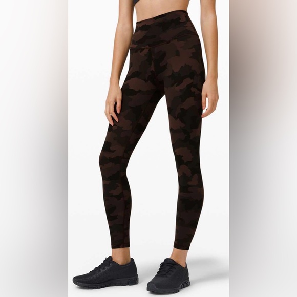 Lululemon Camo Wunder Train 25” High-Rise Heritage 365 Brown Earth Multi Size 4 - Picture 2 of 7